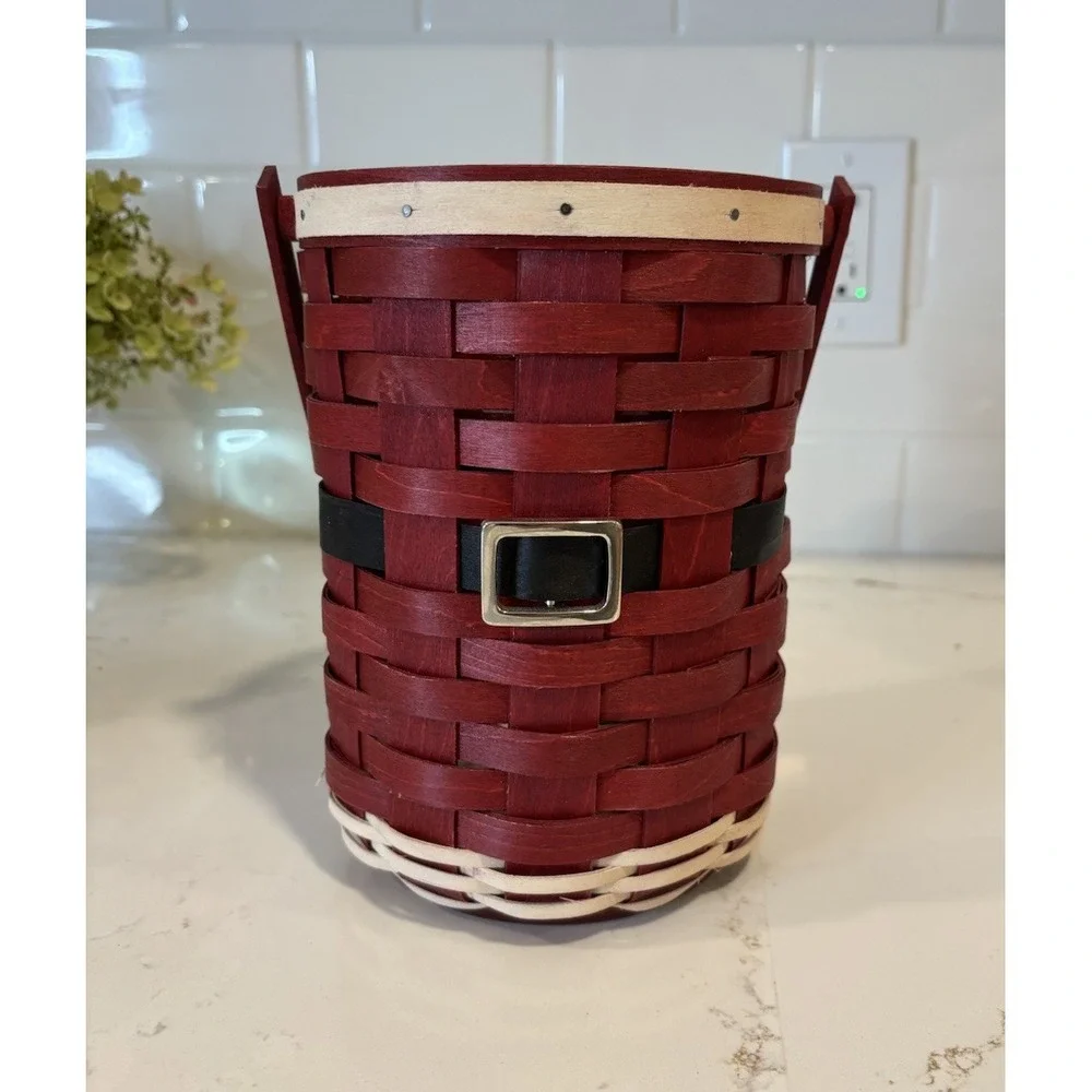 Longaberger Santa Belly Beverage Wine Basket Protector 8